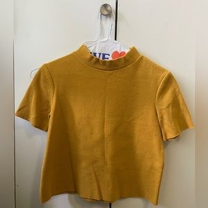 Zara Yellow Crop Fall Top